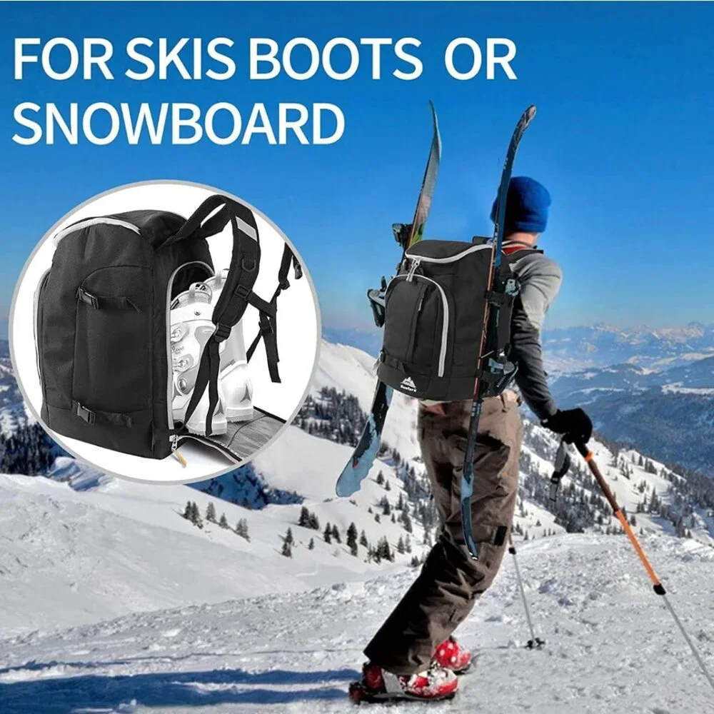 50L Ski Boot Backpack – Waterproof Snowboard & Ski Gear Travel Bag